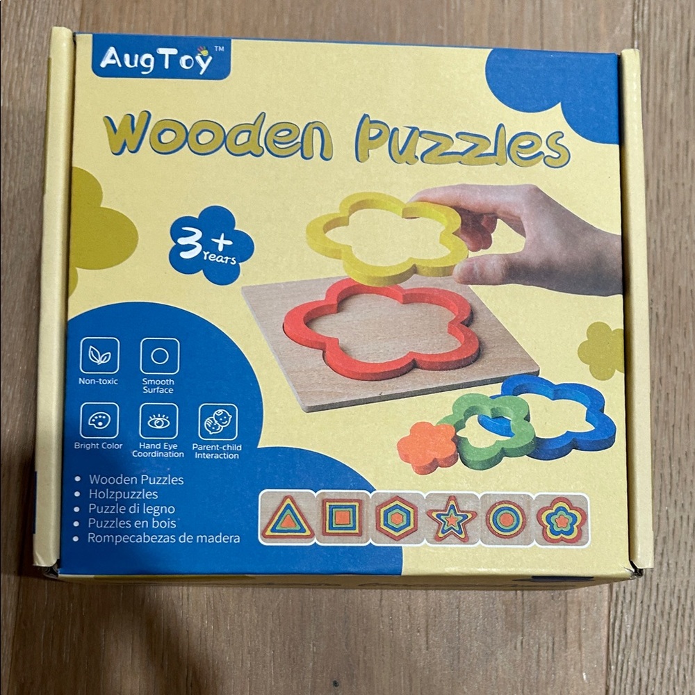 Wooden Flower Puzzle - Multicolor Stacking Playset